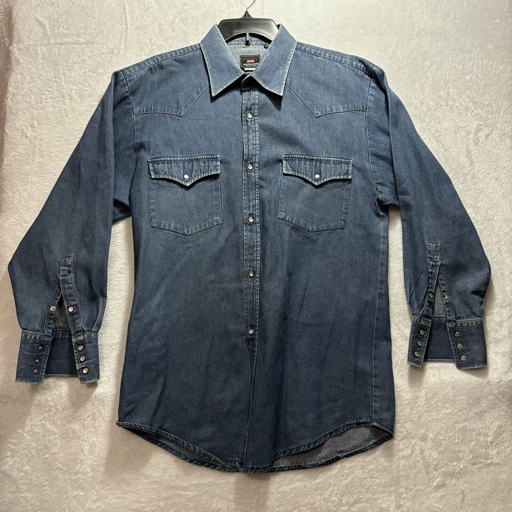 American Classic (AC) Avalon Blue Denim Jacket size Large Mens Pearl snaps